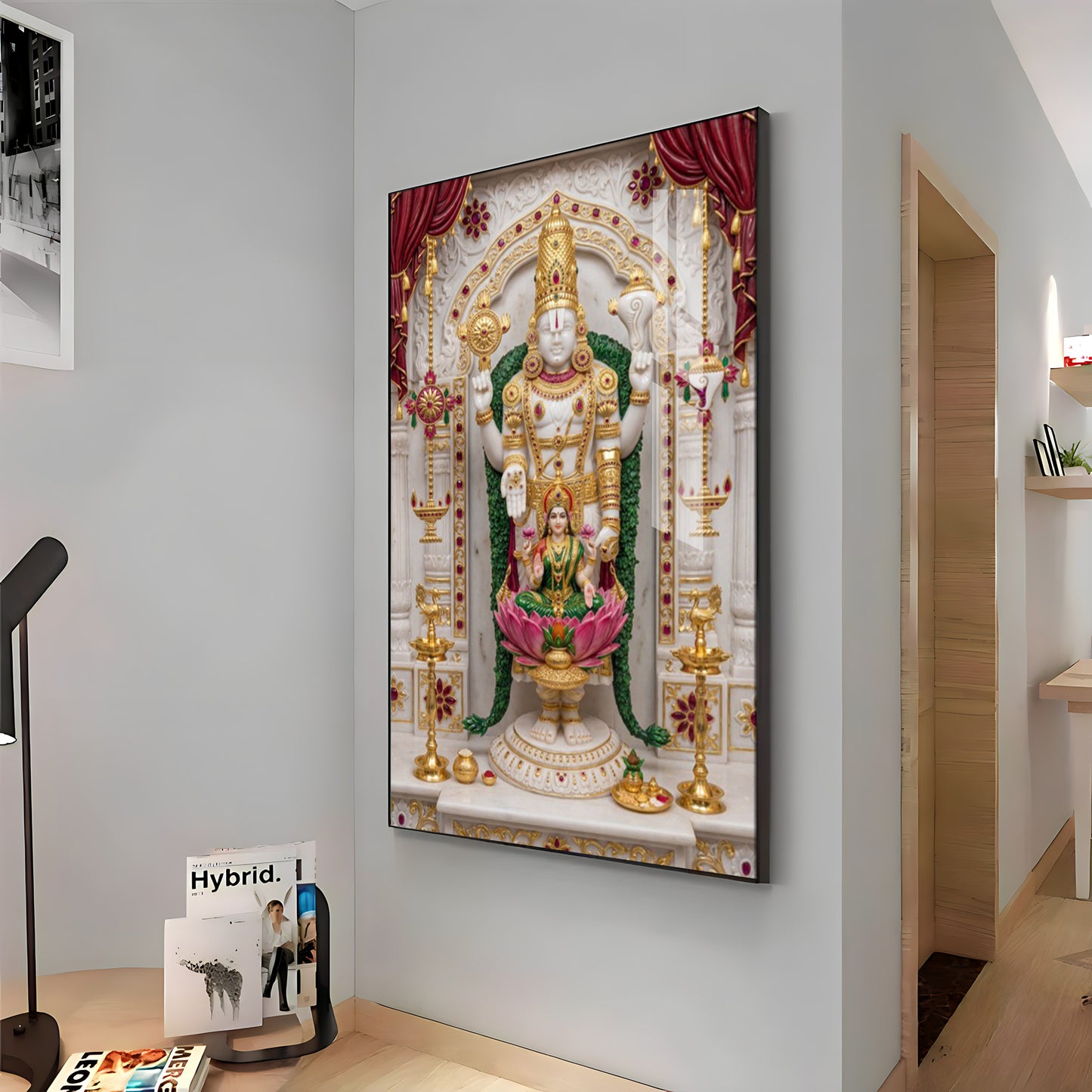 Maa Laxmi Lord Venkateswara Premium Acrylic Vertical Wall Art