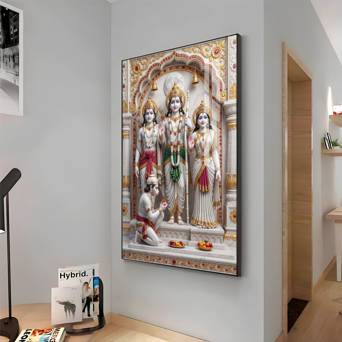 Ram Lakshman Sita Hanuman Ji Premium Acrylic Vertical Wall Art