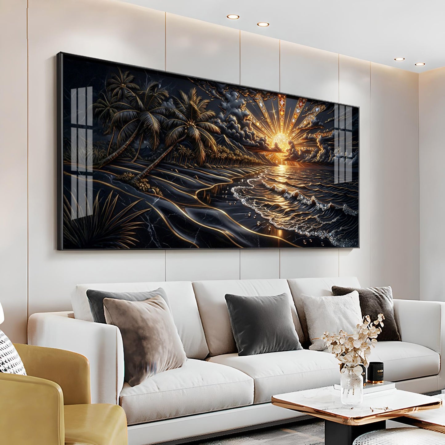 Ocean Glow Sunset Premium Acrylic Horizontal Wall Art