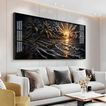 Ocean Glow Sunset Premium Acrylic Horizontal Wall Art