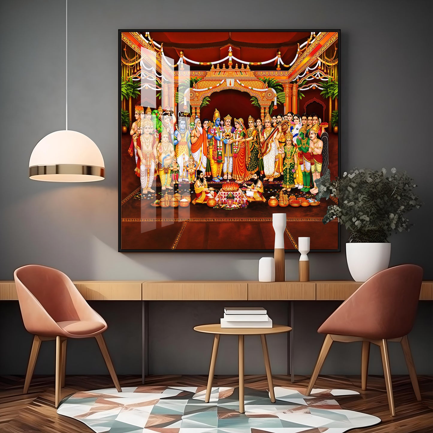 Srinivasa Kalyanam Premium Acrylic Square Wall Art