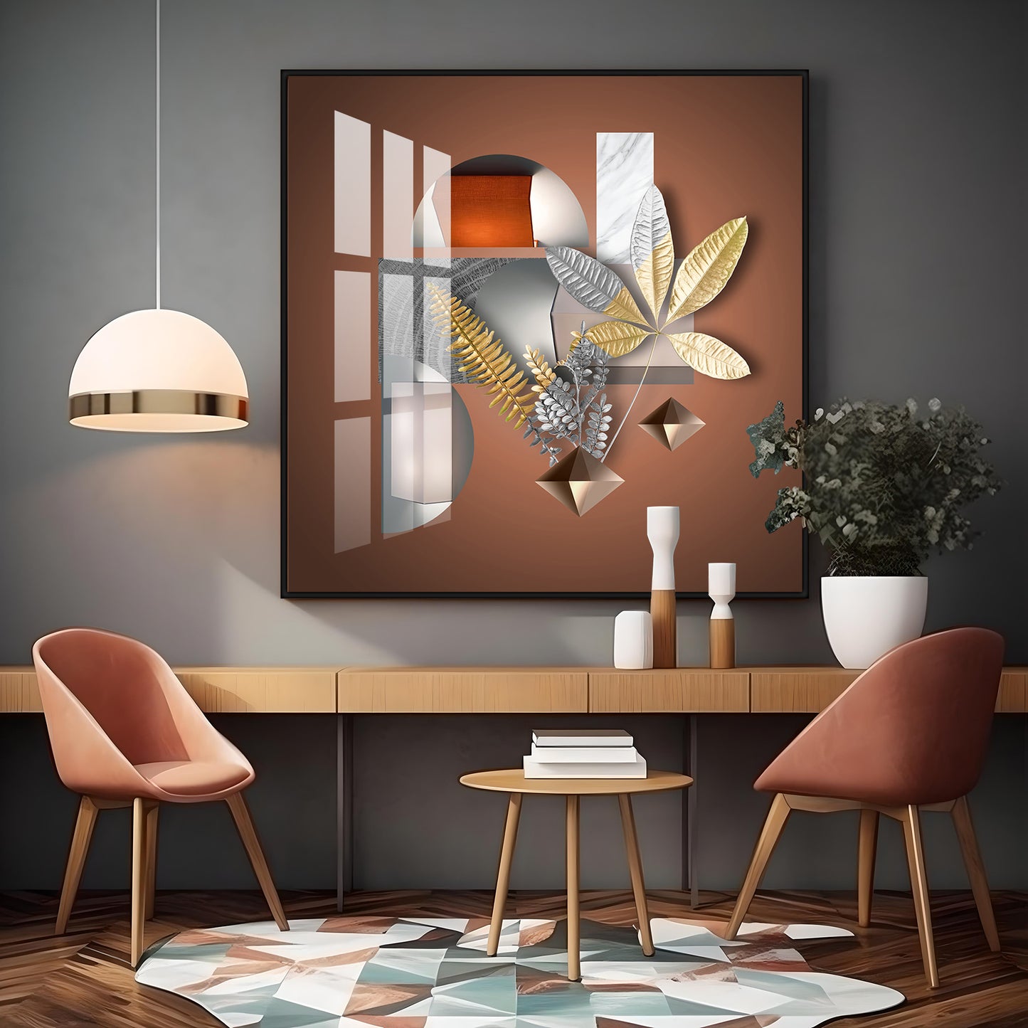 Nature's Luxe Harmony Premium Acrylic Square Wall Art