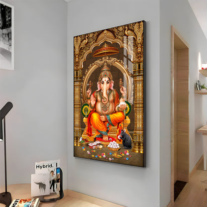 Lord Ganesha Ji Premium Acrylic Vertical Wall Art
