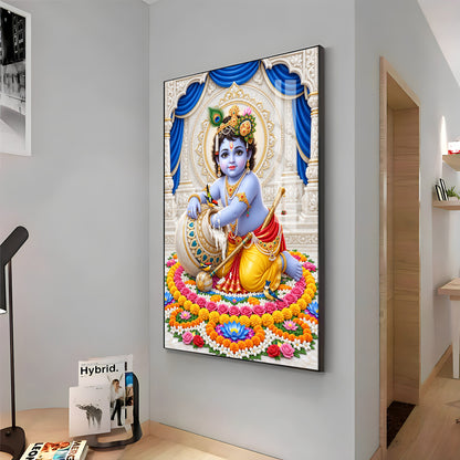 Joyful Bal Gopal Premium Acrylic Vertical Wall Art