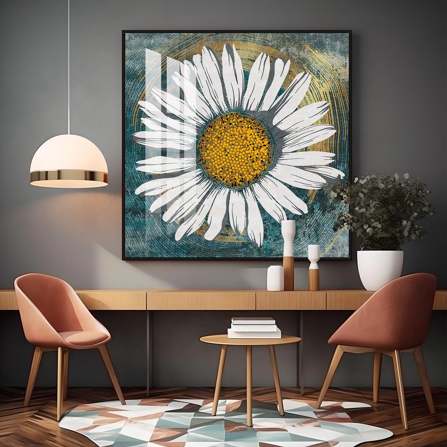 Tranquil Daisy Premium Acrylic Square Wall Art