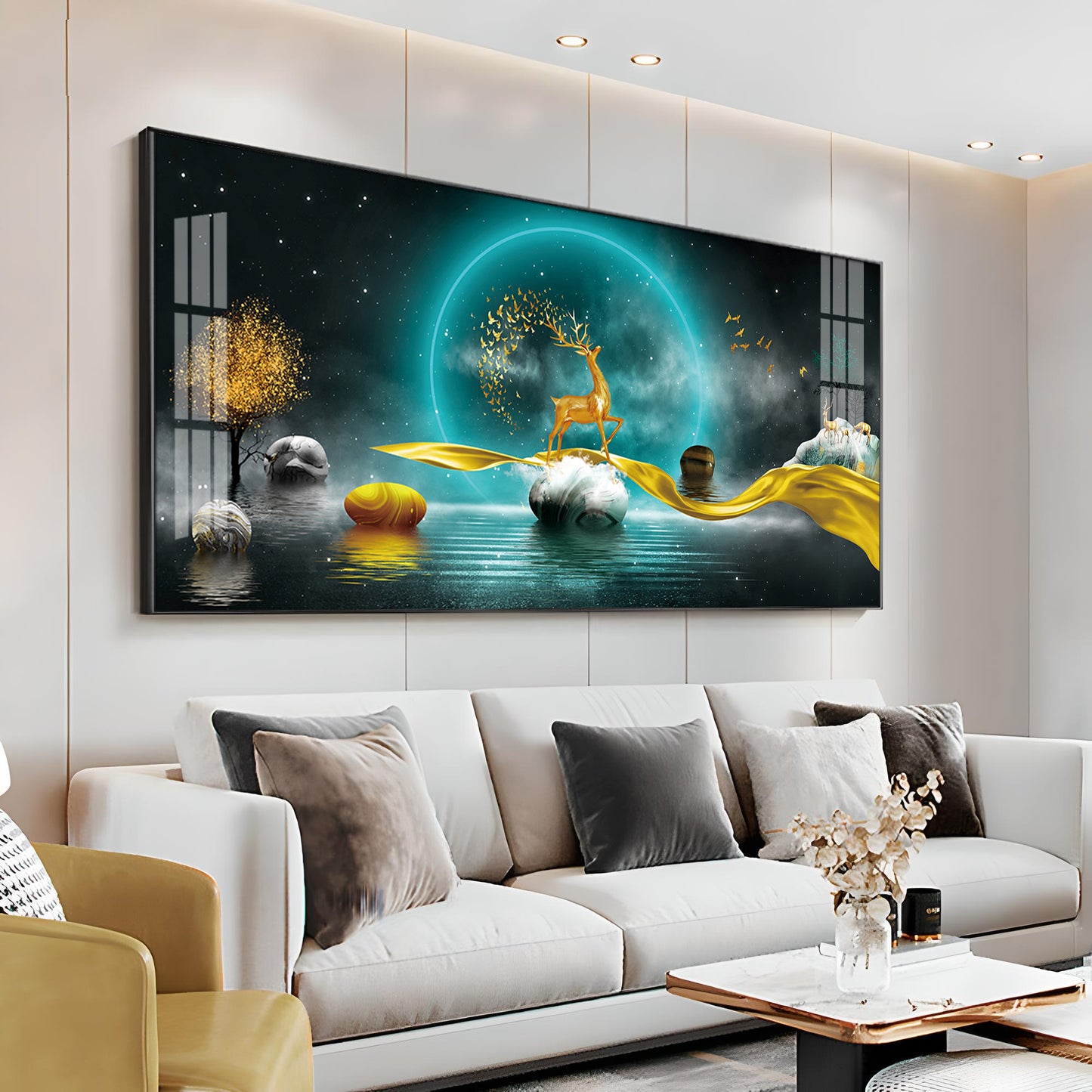 Unique Design Deer Premium Acrylic Horizontal Wall Art