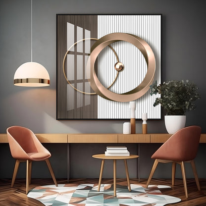 Modern Gold Geometric Premium Acrylic Square Wall Art