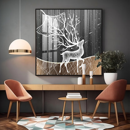 Beautiful Starry Meteor Deer Premium Acrylic Square Wall Art