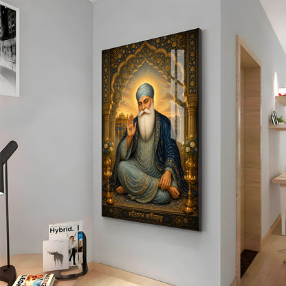 Guru Nanak Dev Ji Divine Blessing Premium Acrylic Vertical Wall Art