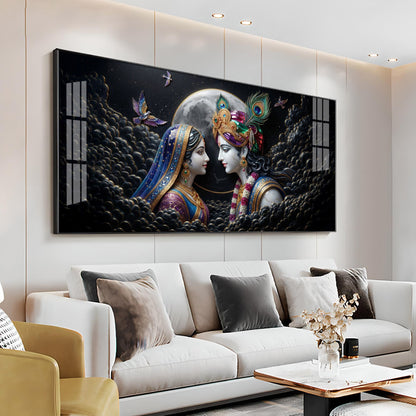Divine Radha Krishna Premium Acrylic Horizontal Wall Art