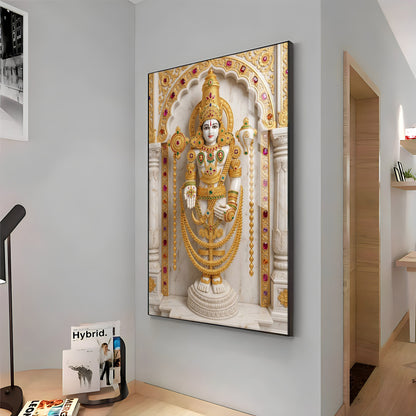 Divine Lord Venkateswara Premium Acrylic Vertical Wall Art
