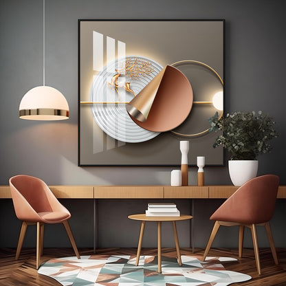 Gold Deer Modern Premium Acrylic Square Wall Art