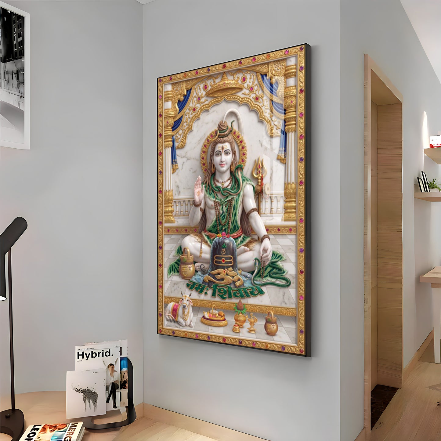 Lord Shiv Shankar Premium Acrylic Vertical Wall Art