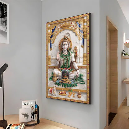 Lord Shiv Shankar Premium Acrylic Vertical Wall Art