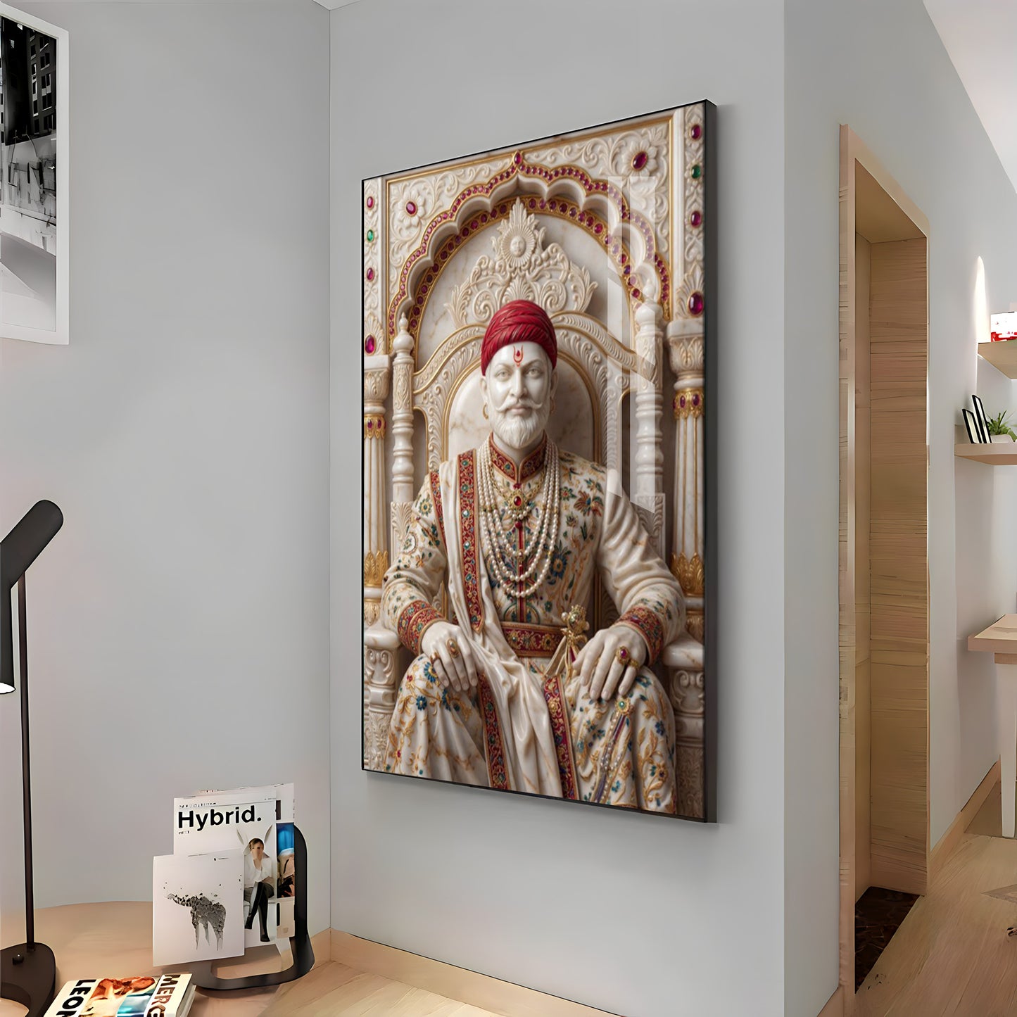 Royal Chhatrapati Shivaji Maharaj Premium Acrylic Vertical Wall Art
