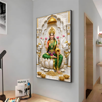 Gajalakshmi Premium Acrylic Vertical Wall Art
