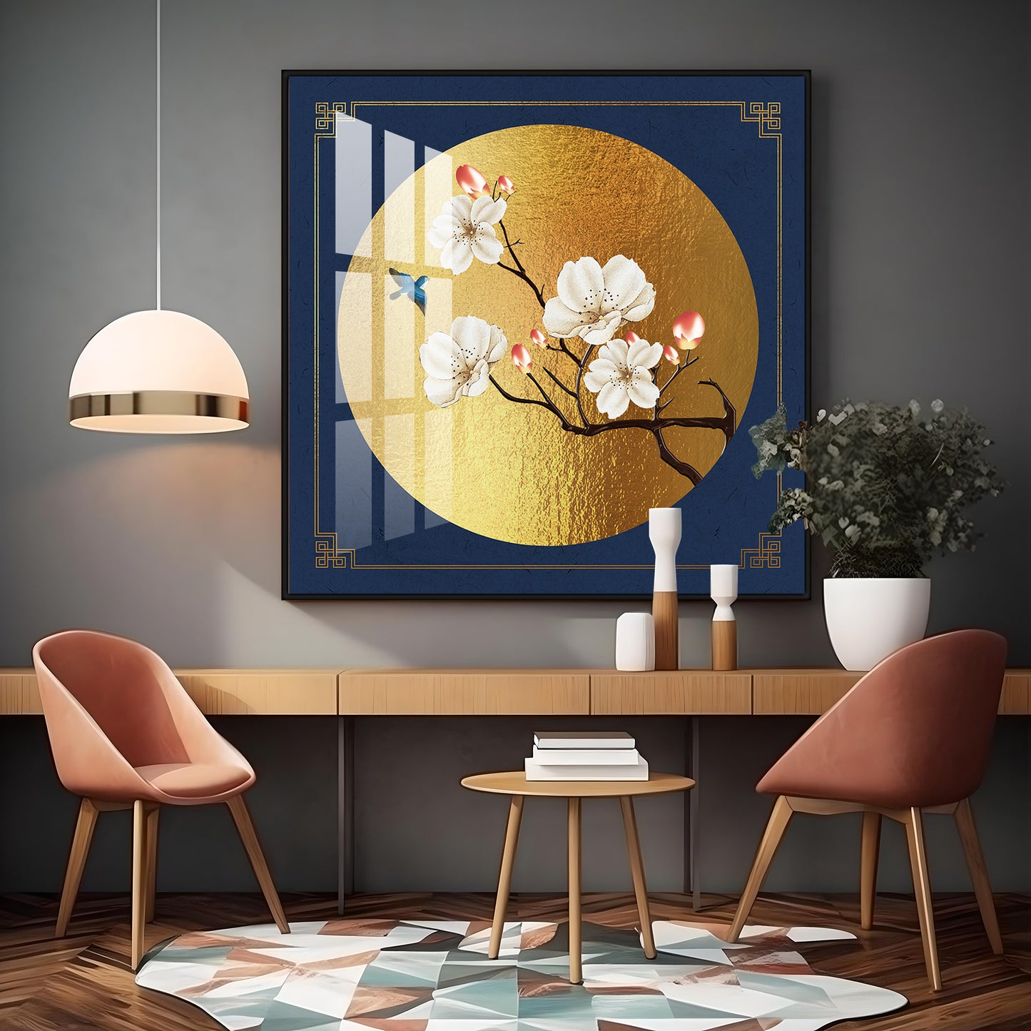 The Blooming Elegance Premium Acrylic Square Wall Art