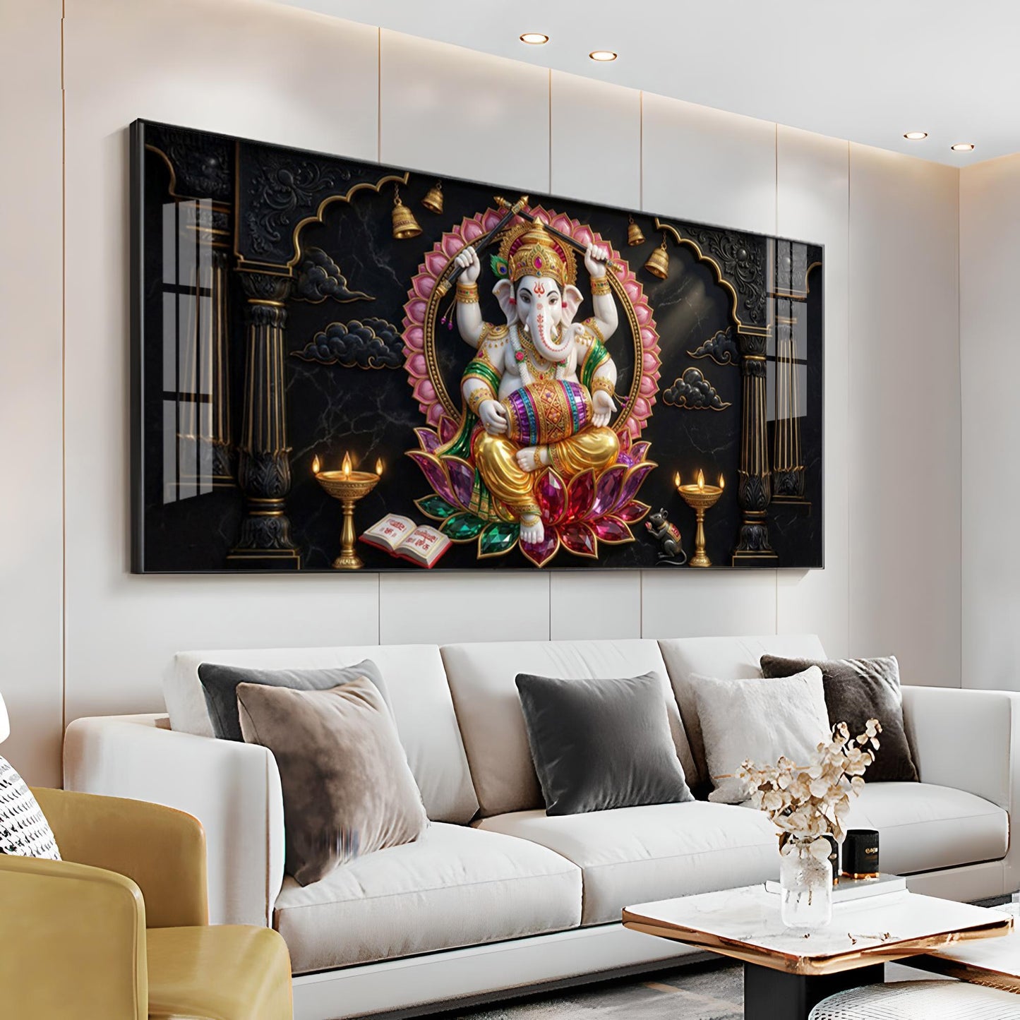 Ganesh Ji Premium Acrylic Horizontal Wall Art