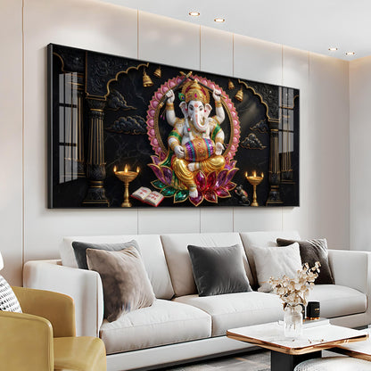 Ganesh Ji Premium Acrylic Horizontal Wall Art