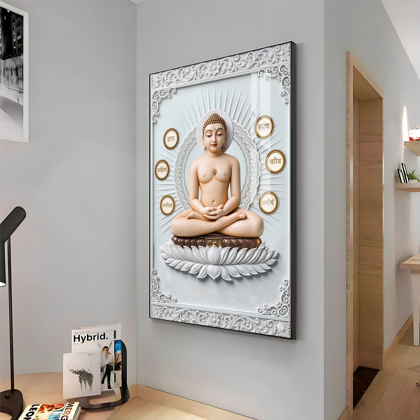 God Mahavir Jain Premium Acrylic Vertical Wall Art