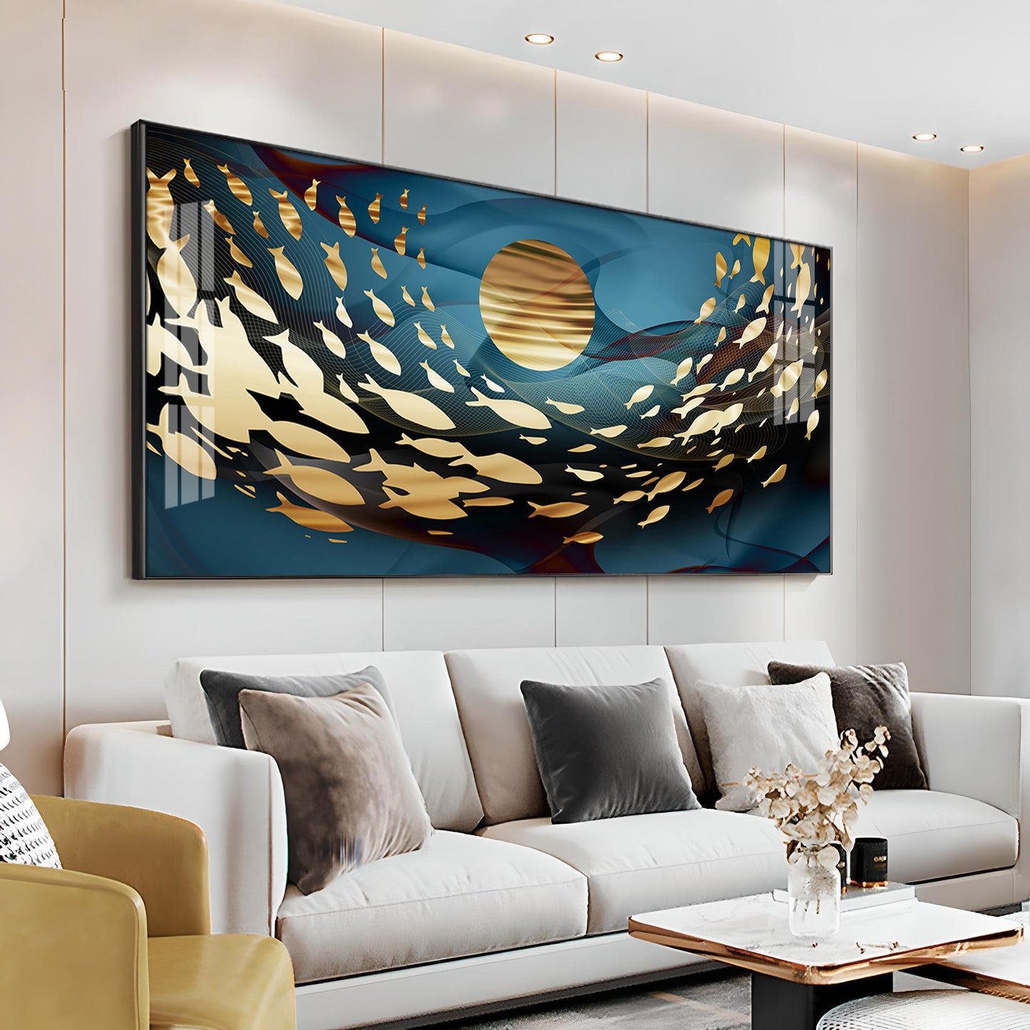 Koi Fish Premium Acrylic Horizontal Wall Art