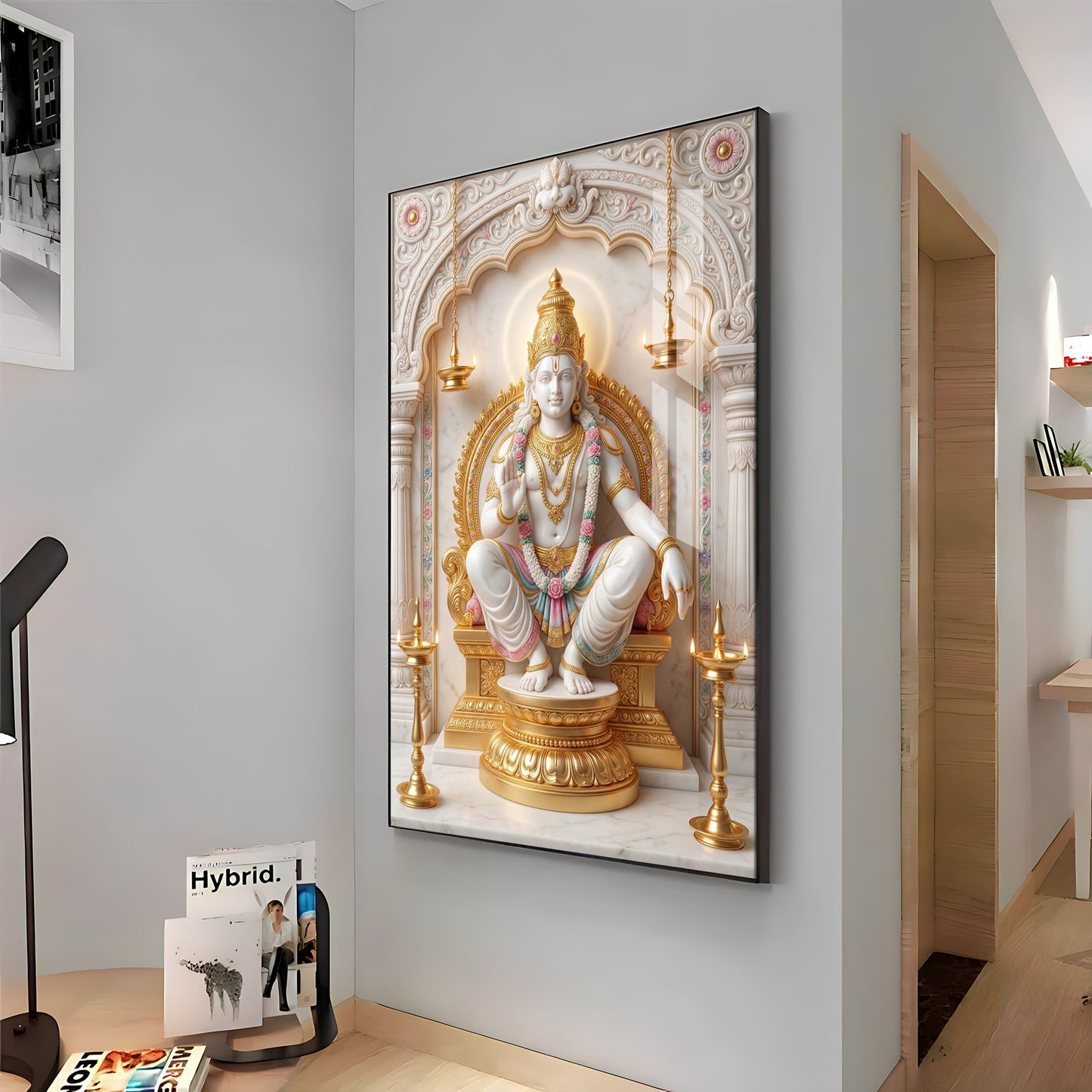 Ayyappa Swamy Premium Acrylic Vertical Wall Art