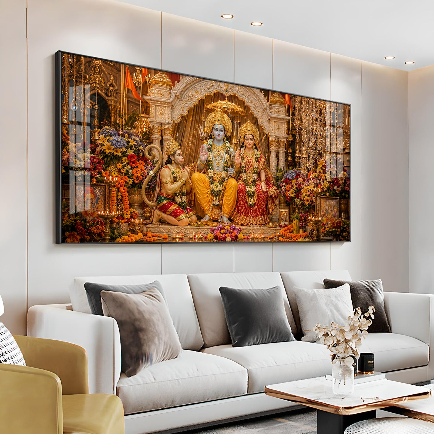 God Siya Ram With Sankatmochan Premium Acrylic Horizontal Wall Art