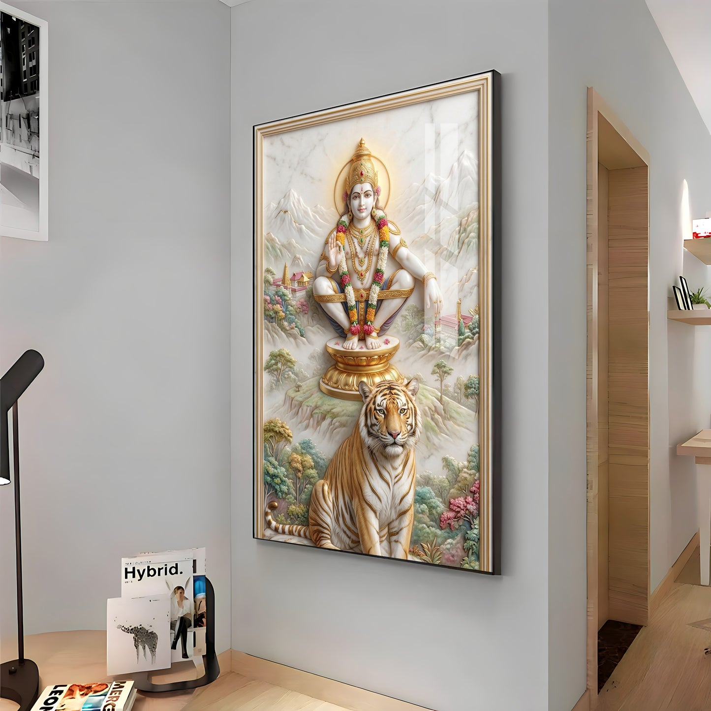 Hindu Deity Ayyappan Premium Acrylic Vertical Wall Art