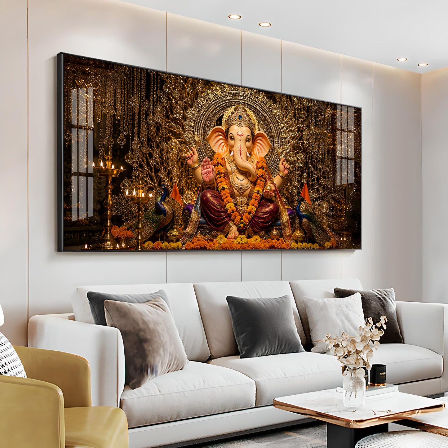 Lord Ganpati Ji Premium Acrylic Horizontal Wall Art