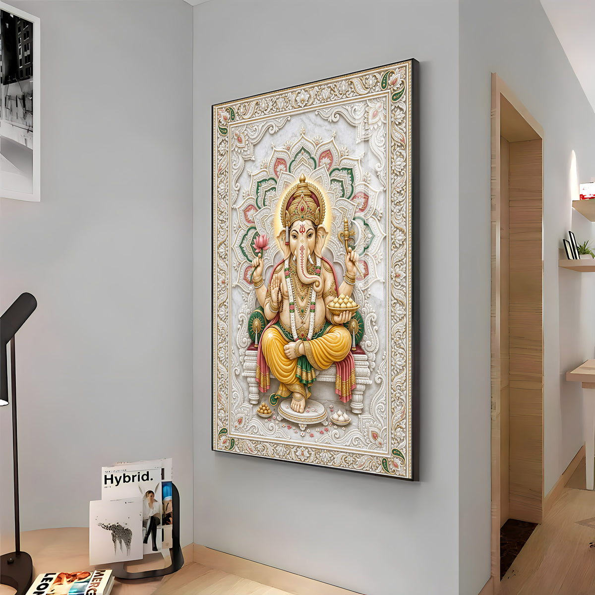 Lord Vinayak Premium Acrylic Vertical Wall Art