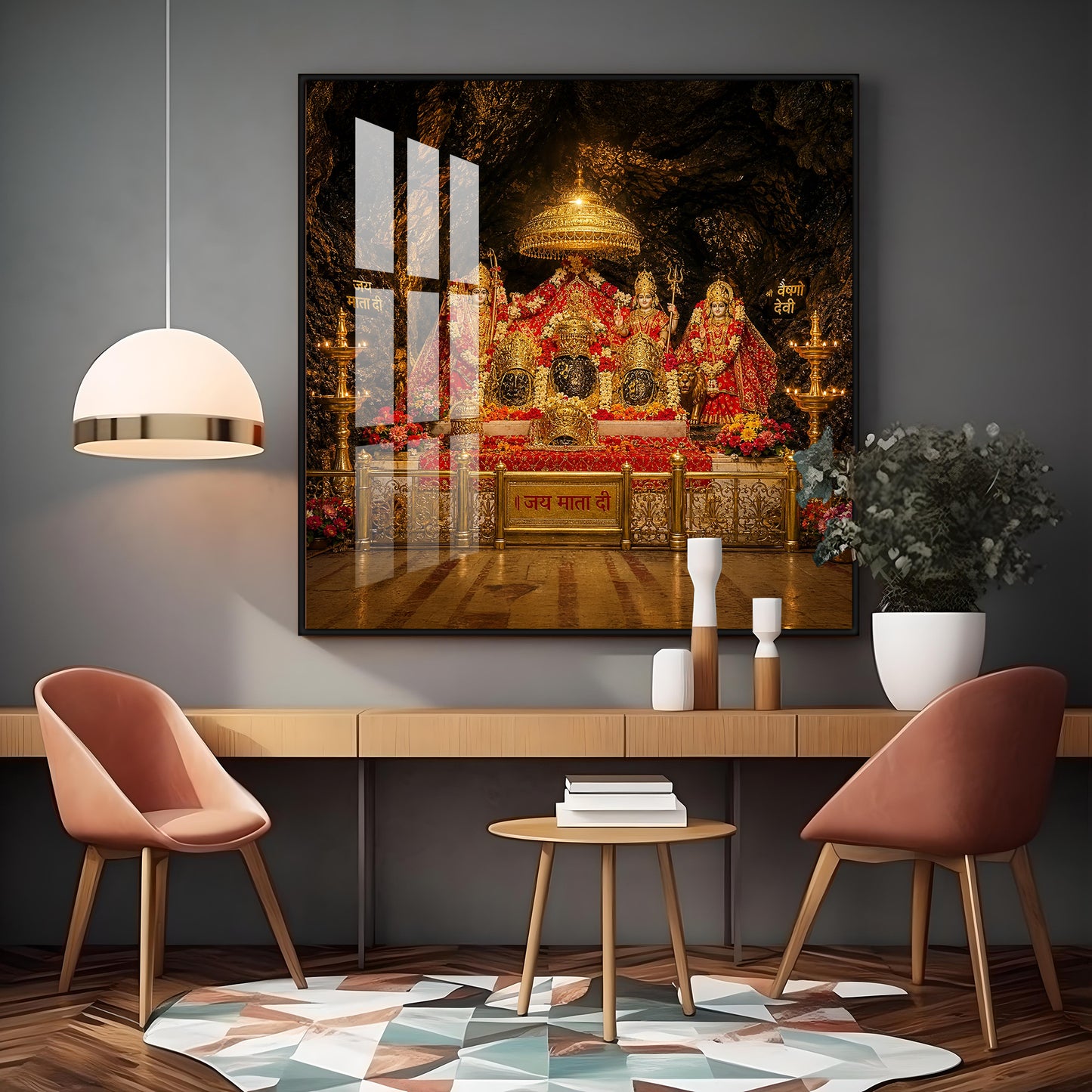 Goddess Vaishno Devi Premium Acrylic Square Wall Art
