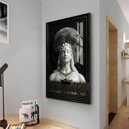 Hindu God Mahadev Premium Acrylic Vertical Wall Art