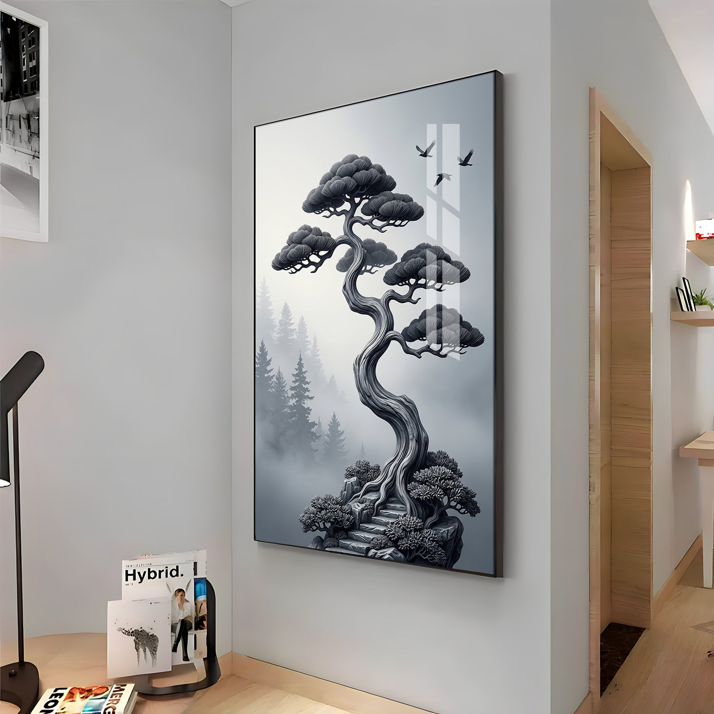 Japanese Bonsai Tree Premium Acrylic Vertical Wall Art