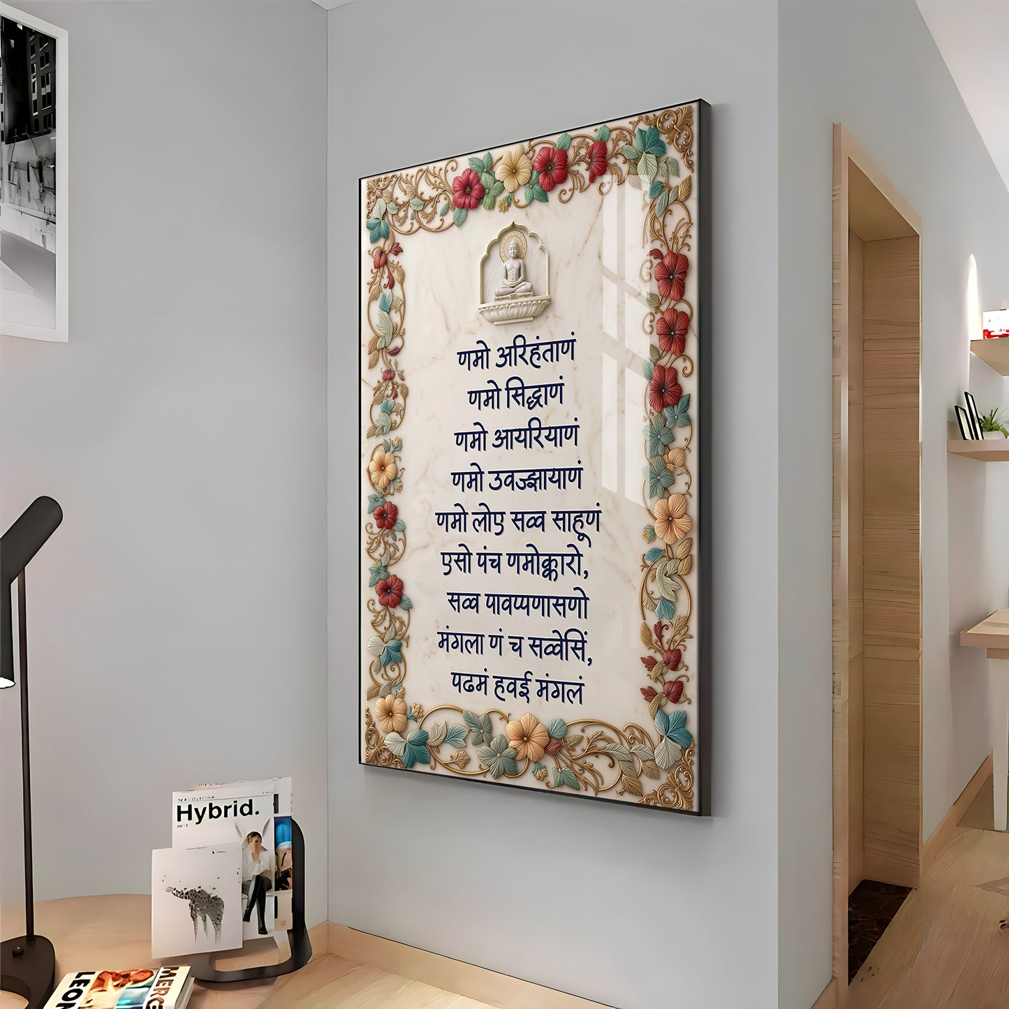 Namokar Mantra Premium Acrylic Vertical Wall Art