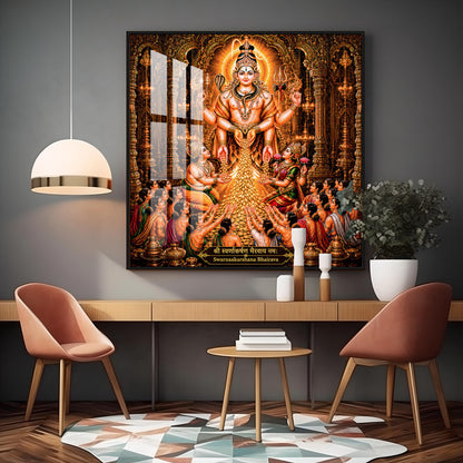God Swarna Akarshana Bhairava Premium Acrylic Square Wall Art