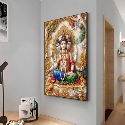 Hindu Lord Dattatreya Swamy Premium Acrylic Vertical Wall Art