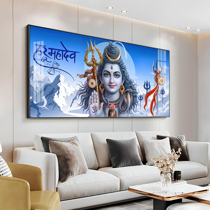 Om Namah Shivay Premium Acrylic Horizontal Wall Art