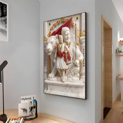 Chhatrapati Shivaji Maharaj With Tiger Premium Acrylic Vertical Wall Art