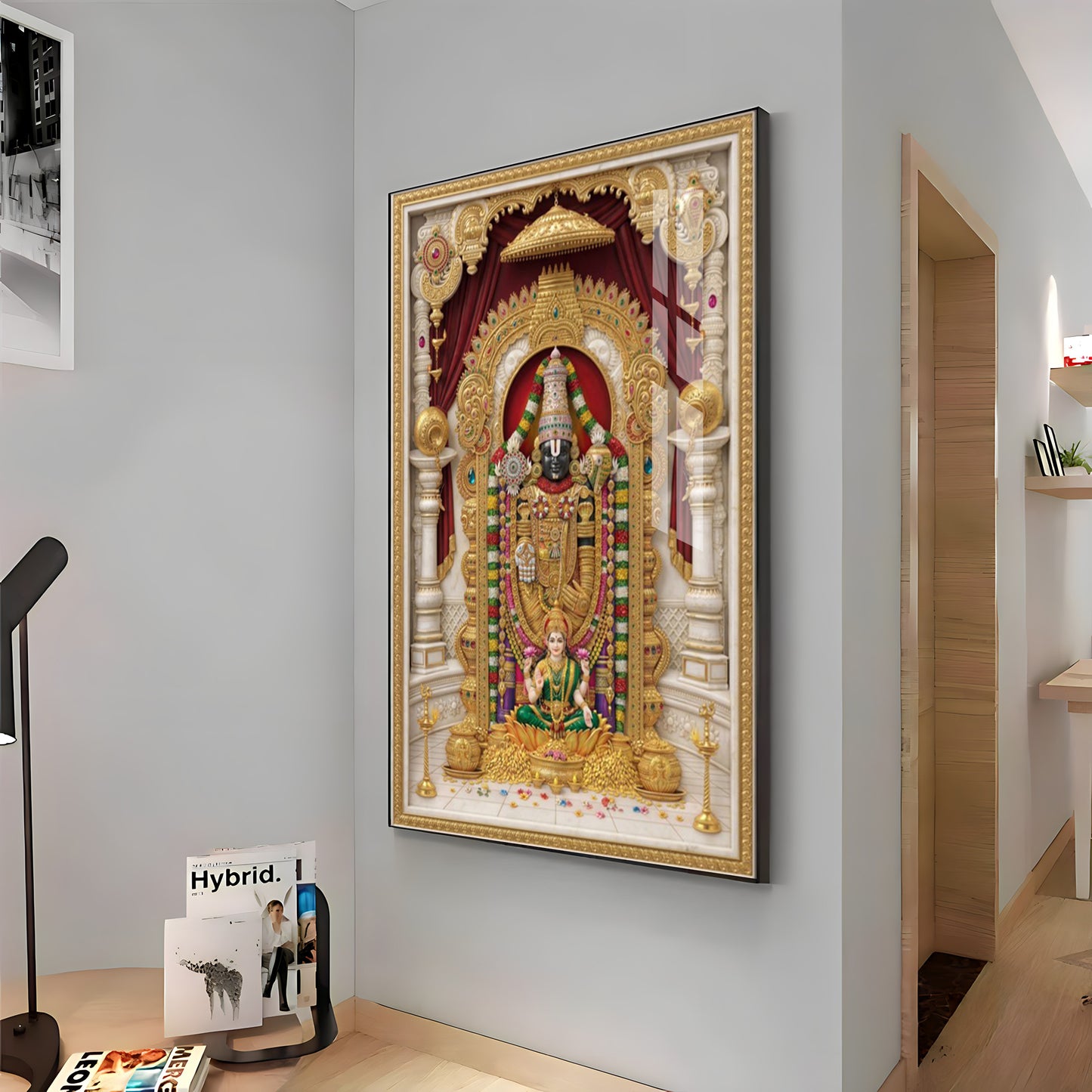 Divine Wisdom Venkateswara Premium Acrylic Vertical Wall Art