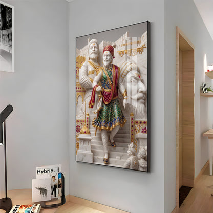 Shivaji Maharaj Premium Acrylic Vertical Wall Art