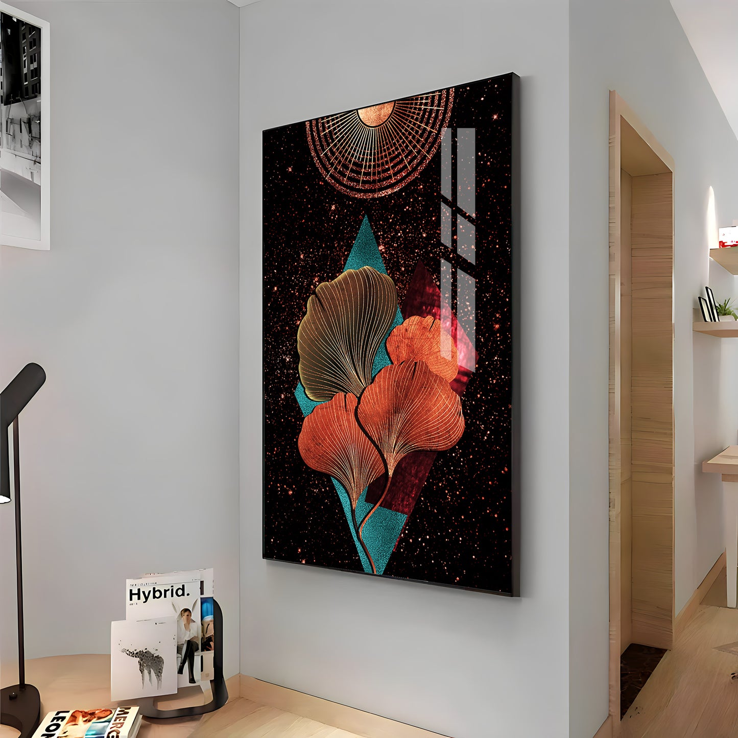 Floral Sunburst Premium Acrylic Vertical Wall Art