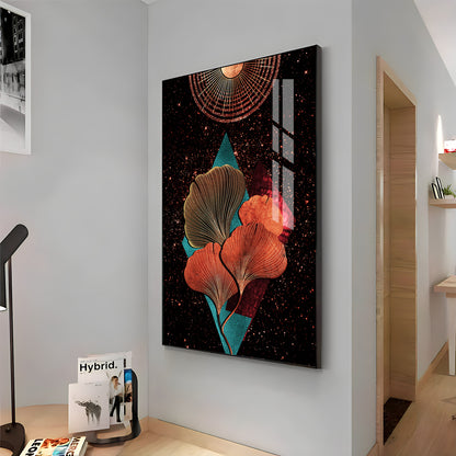 Floral Sunburst Premium Acrylic Vertical Wall Art