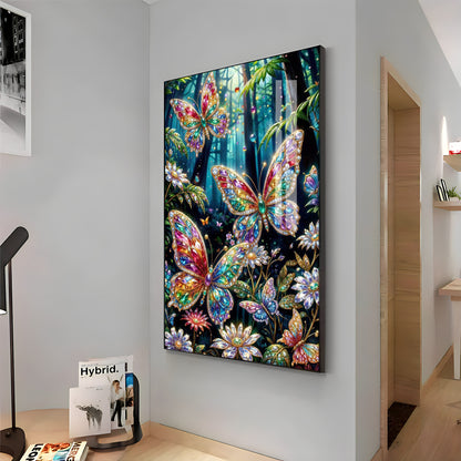Multicolored Butterflies Premium Acrylic Vertical Wall Art