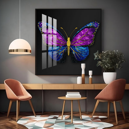 Colorful Butterfly Premium Acrylic Square Wall Art
