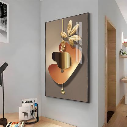 Golden Embrace Premium Acrylic Vertical Wall Art