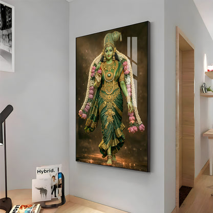 Goddess Meenakshi Blessing Premium Acrylic Vertical Wall Art