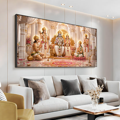 Lord Ram Darbar Premium Acrylic Horizontal Wall Art