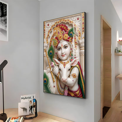 Blessings Of Bal krishna Premium Acrylic Vertical Wall Art