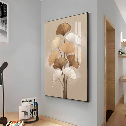 Ginkgo Biloba Line Art Premium Acrylic Vertical Wall Art