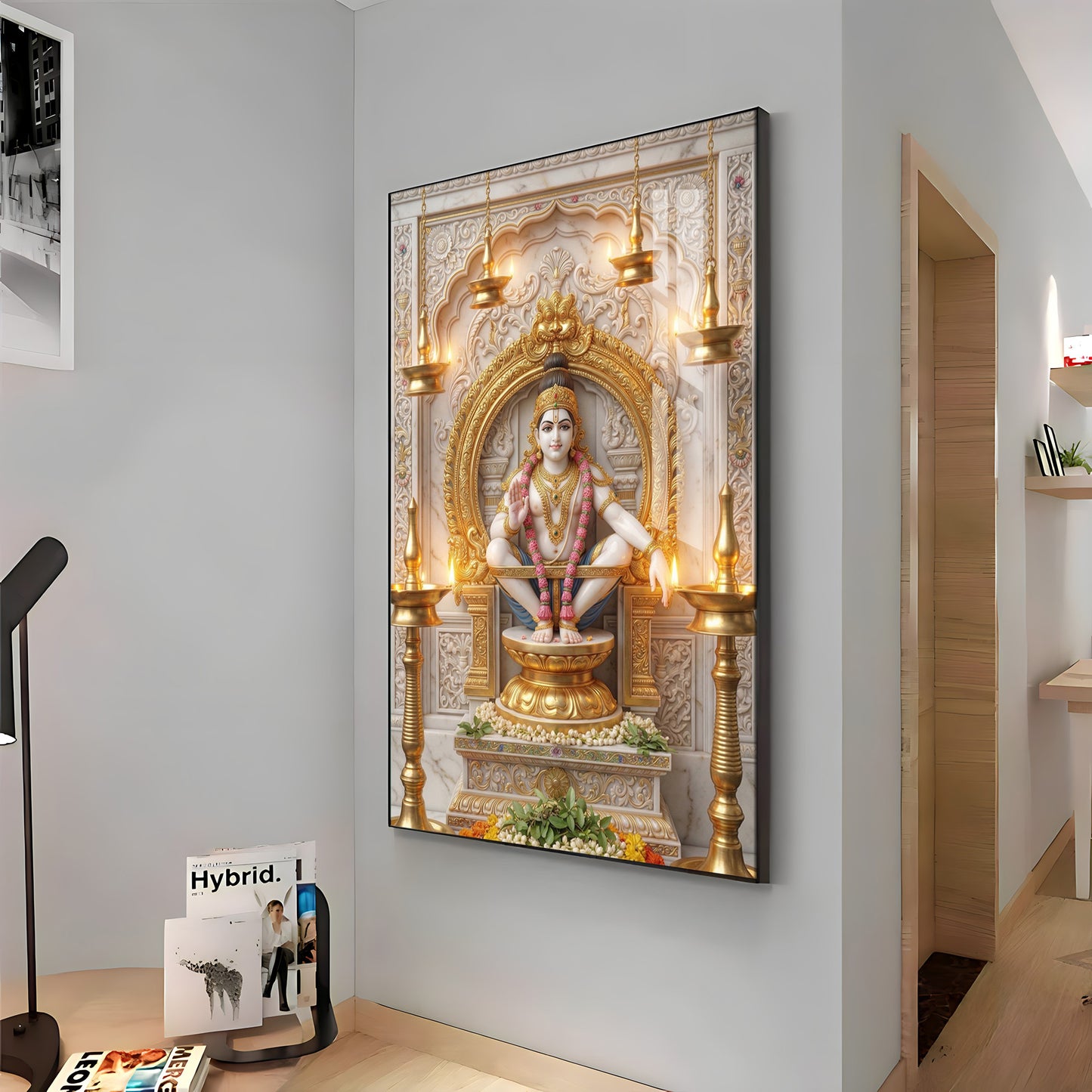 Deity Lord Ayyappan Premium Acrylic Vertical Wall Art
